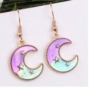 3/$30 CUTE MOON AND STARS DANGLE EARRINGS